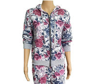 Anne + Kate Italian Floral Zipped Hooded Sweatshirt