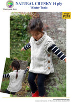 Natural Chunky 14ply Winter Tunic Pattern #P218