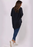 Anne + Kate Italian Plain V-Neck High Low Top