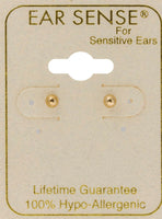 Ear Sense Earring WBA-13G 3mm Gold, Ball Stud Earrings