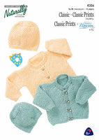 Naturally Classic or Baby Haven Cardigan and Hat Knitting Pattern #K326