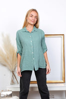 Anne + Kate Italian Plain Linen Button Shirt