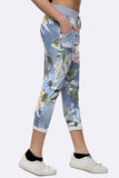 Anne + Kate Italian Tropical Floral Light Denim Print Trousers 10-12