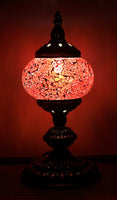 Turkish Mosaic Table Lamp Standard Cracked Red
