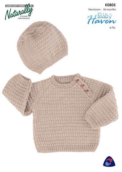 Naturally Baby Haven 4ply Knitting Pattern 0-18months #K0805