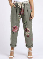Anne + Kate Italian Floral Linen trouser 10-14