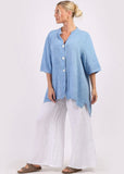 Anne + Kate Italian Vintage Wash Linen Casual Shirt