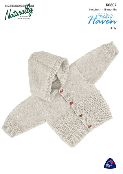 Naturally Baby Haven Hooded Jacket 4ply #K0807