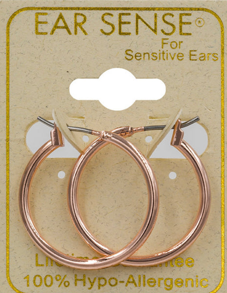 Ear Sense Earrings F494-1R Rose Gold Hoops