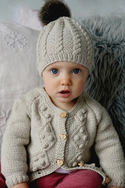 Baby Cakes Riley Cardi & Hat Knitting Pattern 8ply 0-18 Months Bc98