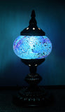 Turkish Mosaic Table Lamp Standard 33cm - Cracked Teal