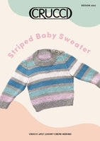 Crucci Childs Striped Baby Sweater Knitting Pattern #2222 4ply