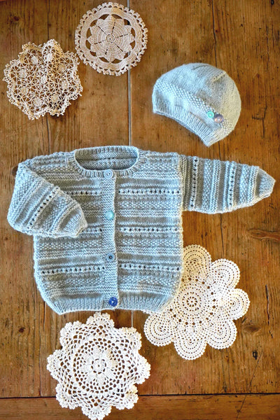 Baby Cakes Carmel Cardi & Hat Bc105 0-18 months Knitting Pattern