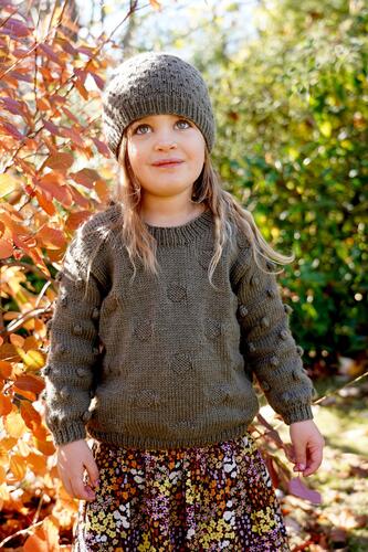 Little Cupcakes Olive Sweater & Hat #LF39 1-10Yrs Knitting Pattern