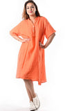 Anne + Kate Italian Raw Edge Sleeves Linen Dress