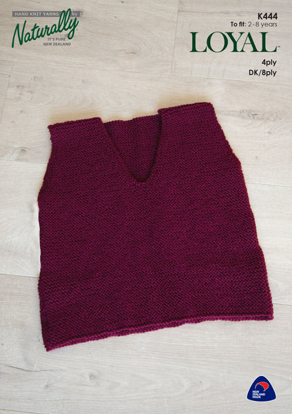 Naturally Loyal Garter Stitch Vest Knitting Pattern #K444
