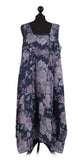 Anne + Kate Italian Linen Square Neck Floral Dress