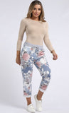 Anne + Kate Italian English Rose Light Denim Print Trouser 14-18