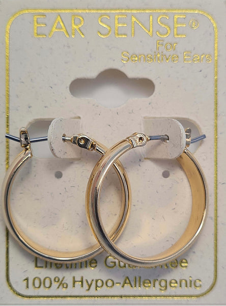Ear Sense Earring F415 Gold 21mm Band Click Hoop