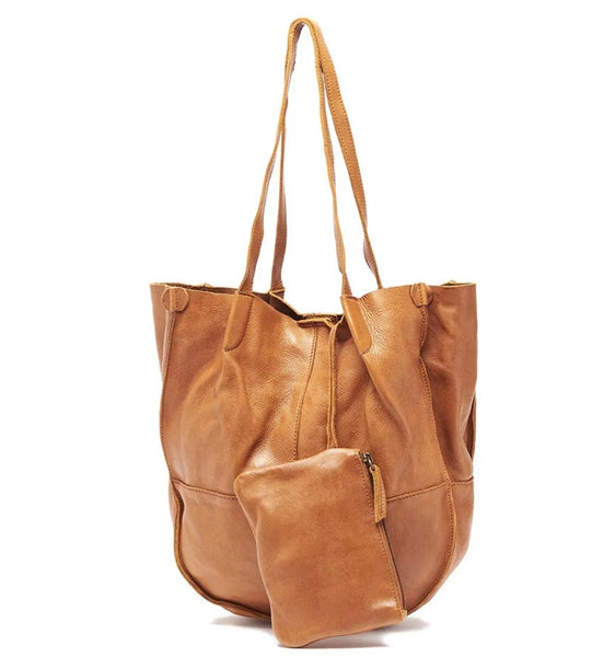 Rugged Hide Leather Handbag - Aretha