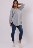 Anne + Kate Italian Plain V-Neck High Low Top