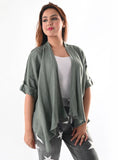 Anne + Kate Italian Waterfall Style Plain Linen Jacket