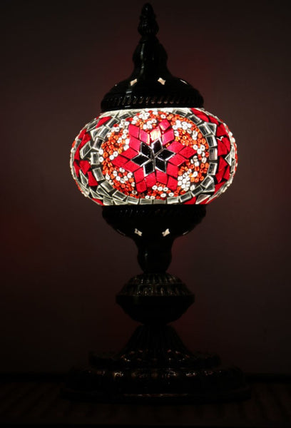 Turkish Mosaic Table Lamp 33cm - Red