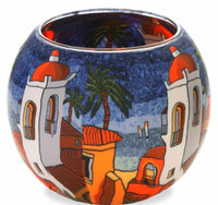 Glass Tealight Holder - Santorini Sunset