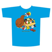 Childs T-Shirt Kiwi with NZ Icons