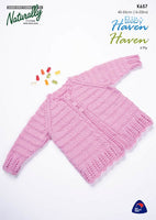 Naturally Baby Haven Cardy with Lace Edging 4ply Knitting Pattern 40-55cm  #K657