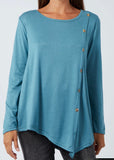 Anne + Kate Italian Button Detail Asymmetric Hem Top