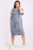 Anne + Kate Italian Bologna Linen Floral Dress