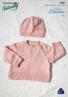 Naturally Baby Haven Raglan Sweater & Hat 4ply K508