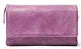 Rugged Hide Leather Wallet - Bowie in Lilac or Black