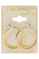 Ear Sense Earrings F494-1 Gold Hoops