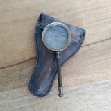 Brass Magnifying Glass in Leather Case