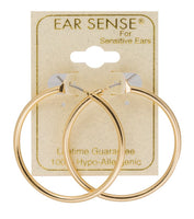 Ear Sense Earrings F494-3 35mm Gold Hoops