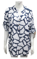 Anne + Kate Italian Giraffe Print Cotton Blouse