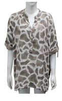 Anne + Kate Italian Giraffe Print Cotton Blouse