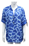 Anne + Kate Italian Giraffe Print Cotton Blouse