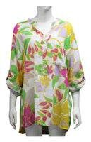 Anne + Kate Italian Lilly Print Cotton Blouse