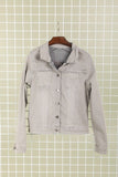 Onado Reversible Denim Jacket Houndstooth Grey